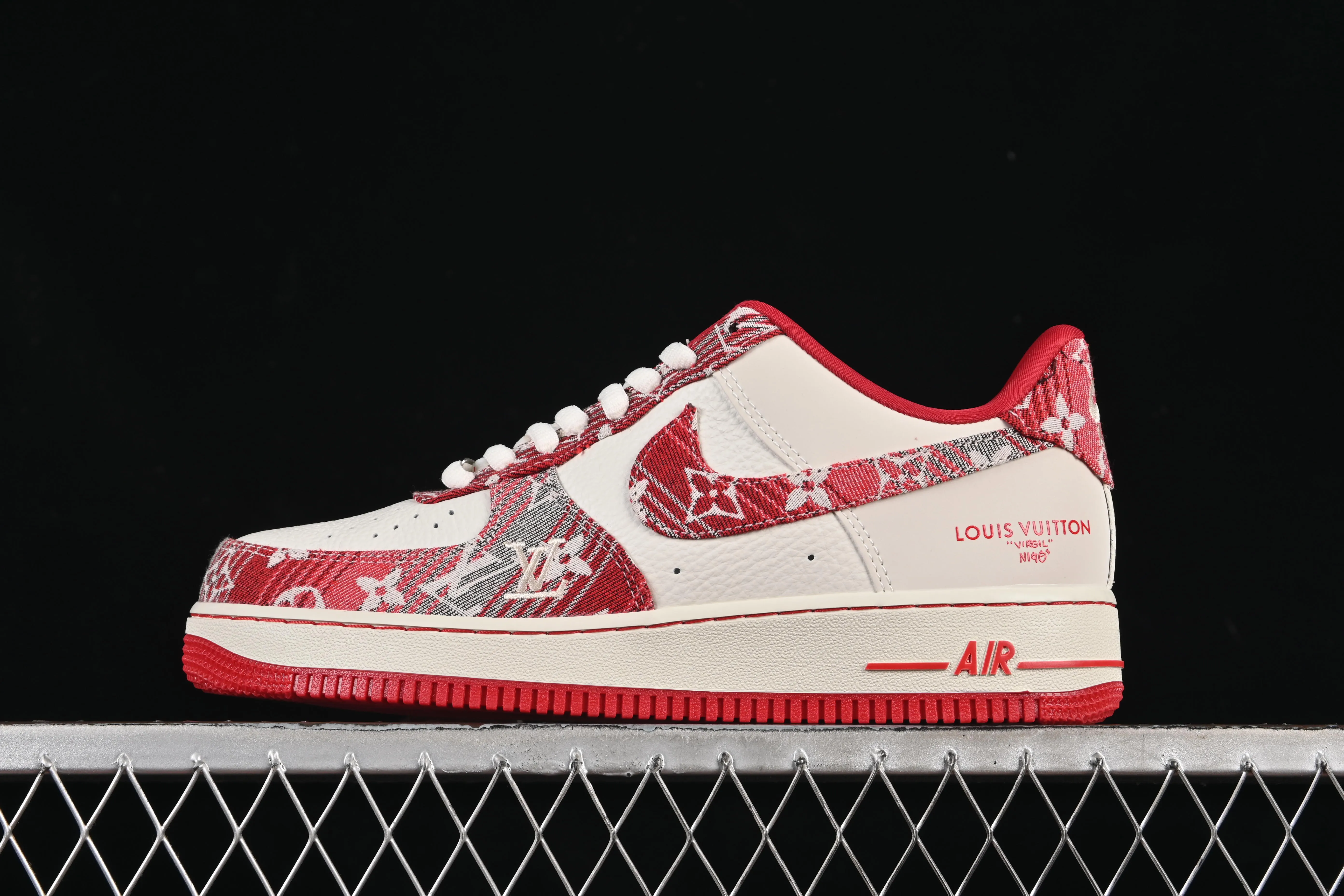 All categories Nk Air Force 1 Air Force series Nk Air Force 1 Low Air Force low-top Nike Air Force 1'07 Low LV joint gray and red denim Air Force 1 low-top casual sneakers SC9207-541